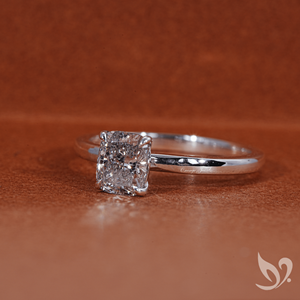 Bague solitaire en diamant de laboratoire certifié IGI, taille coussin allongée 1 carat, en or blanc 18 carats, pour fiançailles et anniversaire - Product Image 4