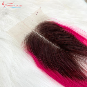 Top Tendance Cheveux Vierges Vietnamiens pour Ombre Couleur HD Dentelle Fermeture Transparent Dentelle Fermeture Prêt à Expédier Extensions de Cheveux Humains - Product Image 1