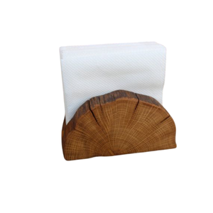 Servilletero de madera de roble oscuro clásico, accesorio decorativo de mesa hecho a mano, soporte de tejido para bodas o fiestas - Product Image 4