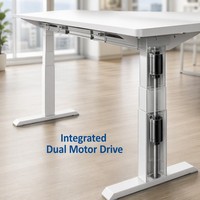 Escritorio Eléctrico de Altura Ajustable de 3 Etapas con Motor Dual Oculto y Estable, Escritorio Ergonómico para Trabajar de Pie o Sentado