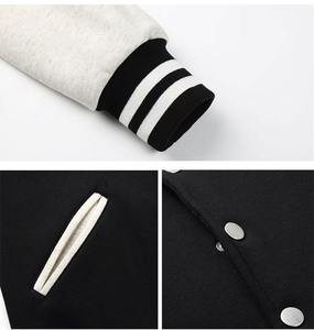 Wholesale Custom Men's Baseball Jackets Winter Sweatshirt <b>Sports</b> <b>Jerseys</b> Patchwork Design Embroidery Button Pockets Embroidery - Product Image 5