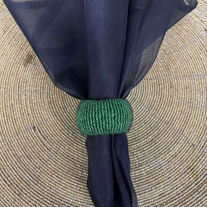 แหวนผ้าเช็ดปากทำจากเรซิ่นและไม้ที่ทำด้วยมือมีสไตล์เรียบสำหรับงานแต่งงานดอกไม้โรแมนติก - Product Image 1