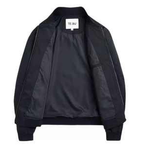 2024 automne hommes haute rue Style Baseball Bomber doudoune en gros noir rembourré moto manteau avec fermeture éclair - Product Image 3