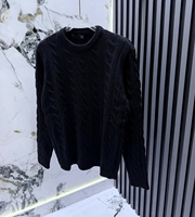 Pull tricoté décontracté pour homme à col rond, manches longues, motif écossais contrastant blanc et noir, anti-plis, vente en gros