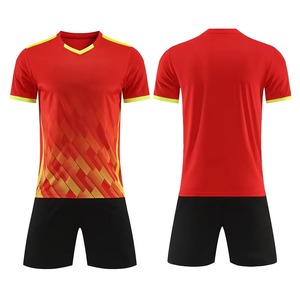 Uniforme de fútbol de moda para hombre, camiseta de poliéster transpirable con pantalones cortos, traje deportivo sólido, entrenamiento, secado rápido, transpirable - Product Image 1