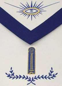 M Aslam Regalia Freemason Masonic Junior Warden Delantal Hecho a mano de cuero natural Oversleeve Blanco Estilo europeo y americano - Product Image 3