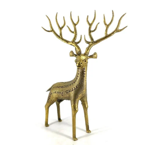 Multi-Antler Deer Sculpture en laiton Table Top Office & Home Decoration Prix de gros en Inde - Product Image 1