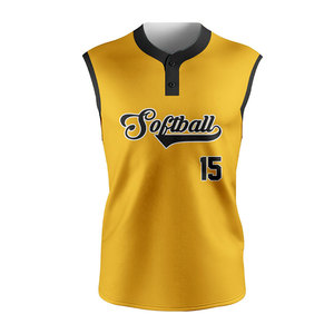 Maillot de softball sans manches haute performance, écologique, 100 % polyester, col en V, personnalisable pour les matchs et les entraînements - Product Image 3