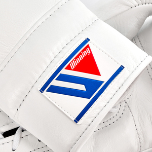 Guantes de boxeo ganadores blancos de alta calidad Guantes de boxeo profesionales Suministro de fabricante de cuero genuino - Product Image 5