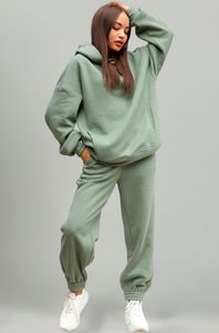 PASUXI nouveauté automne hiver femmes respirant grande taille sport pantalons de survêtement loisirs costume à capuche deux pièces ensemble survêtements - Product Image 5