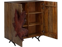 Compact luxe voile chaude solide manguier bois 3D panneau feuille portes teinture finition stockage 4 étagères moderne maison armoire buffet