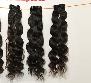 En gros 100% Cuticule Aligné Brut Vierge Naturel Indien Bodywave Cheveux Bundles Non Transformés Noir Femmes Vague D'eau Vague Lâche - Product Image 3