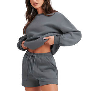 Otoño Invierno Conjunto de chándal de dos piezas 100% Algodón Fleece Joggers Pantalón y pantalones de chándal Chándal personalizado - Product Image 5