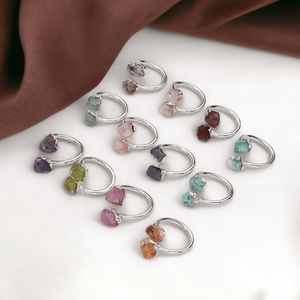 แหวนคริสตัลควอตซ์คริสตัลธรรมชาติประดับเพชร April อัญมณีรักษาอัญมณีขายส่งเครื่องประดับปรับได้ตามต้องการ - Product Image 5