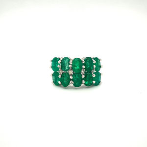 Nouvelle arrivée 925 argent Sterling émeraude diamant bagues de fiançailles Style Vintage émeraude naturelle et diamant pour mariage - Product Image 3