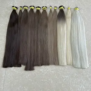 Best seller slavic colored bulk for european salons wholesale price russian hair extension