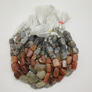 Cuentas de Piedra Lunar Melocotón Pulida al por Mayor, Hilo de 16 Pulgadas para Fabricación de Collares y Pulseras - Product Image 2