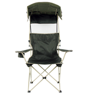 Chaise de plage avec auvent de protection solaire, support 330 LBS, chaise de camping pliable avec auvent et porte-gobelet, poche latérale pour le camping, la plage, la pêche