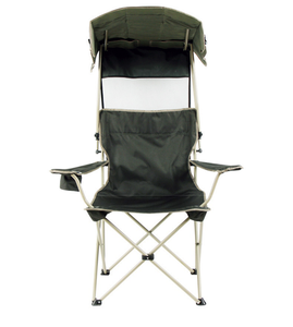 Silla de Playa con Toldo, Soporta 330 Libras, Silla Plegable para Camping con Toldo y Portavasos, Bolsillo Lateral para Campamento, Playa, Pesca - Product Image 2