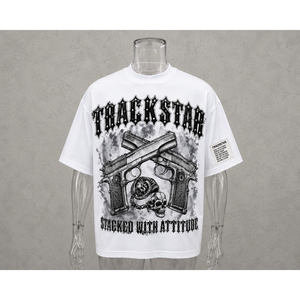 เสื้อยืดกราฟิกสไตล์โกธิคประดับคริสตัลแบบย้อมสีพิเศษ ทรงปกติ ผ้าหนา 100% คอตตอน Trackstar OEM แบรนด์ส่วนตัว TSI-G05-P0845 - Product Image 4