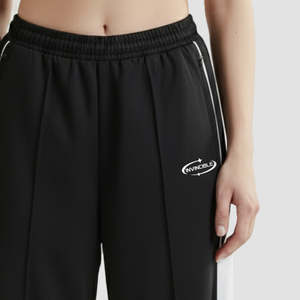 Pantalon Monostrike pour femme, respirant, décontracté, coupe crayon à jambe large, taille haute ou mi-haute, couleur délavée, taille XL - Noir pour l'automne - Product Image 4