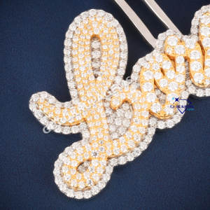 Hip Hop joyería COLLAR COLGANTE personalizado lujo Iced Out VVS Moissanite 925 colgante de plata esterlina al por mayor - Product Image 3