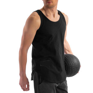 เสื้อกล้ามออกกำลังกายผู้ชายแบบเรียบสำหรับขายส่ง เสื้อยืดแขนกุดสำหรับเล่นกีฬา เสื้อผ้าสำหรับออกกำลังกายในยิม เสื้อกล้ามสำหรับฝึกซ้อม - Product Image 1