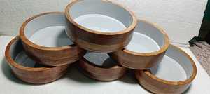 Bol en bois naturel avec doublure en émail artistique Plat élégant pour la maison et l'hôtel Salle à manger Bol en acacia - Product Image 6