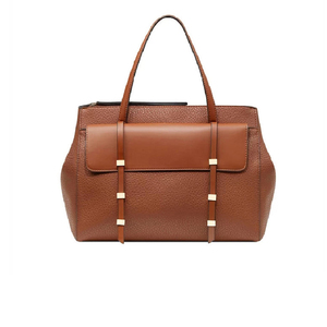 Sac à rabat en cuir véritable de haute qualité pour femme, grand sac à main de luxe avec fermeture éclair, sac de travail en PU et coton, disponible en gros - Product Image 5