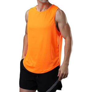 Couleur unie personnalisée pour hommes 100% coton débardeur vierge respirant Singlet Fitness chemise sans manches pour hommes - Product Image 4