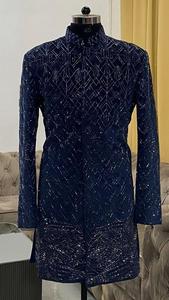 Pantalones bordados Sherwani de seda de talla grande XL para hombre, trajes transpirables con cierre de un solo pecho para bodas y fiestas - Product Image 2