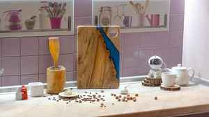 Tabla de Cortar de Madera de Resina Natural con Madera de Acacia y Madera de Mango con Construcción Gruesa - Product Image 2