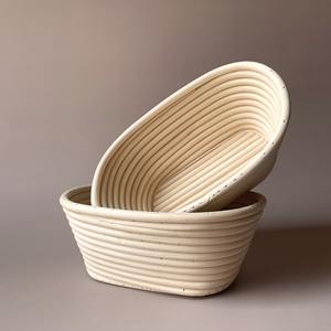 Cestas banneton ovaladas de mimbre natural para pan, juego de tela con forro, accesorios para hornear, herramientas de cocina - Product Image 1