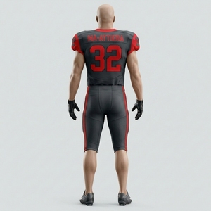 Custom Charcoal Red American Football Jersey <b>Padded</b> <b>Pants</b> Team Uniform Number 32 OEM ODM Wholesale Sportswear - Product Image 4