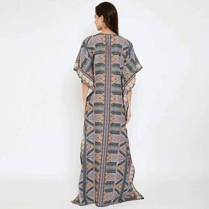 100% Cotton Symmetric Print Maxi Length Hypnotize Multi Coloured Digital Print Cotton Maxi Kaftan - Product Image 5