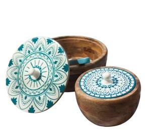 Ensemble de 2 bols de service en bois de conception traditionnelle pour l'utilisation de service de nourriture de dattes bol de chocolat d'hôtel à la maison au prix de gros - Product Image 1