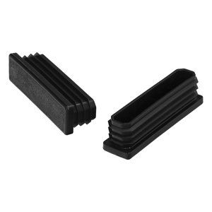 Rectangular Plastic End Cap for Interior. Black. 80x20 mm. Bag of 100 Units. - Product Image 1