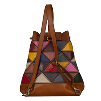 Sac seau portable unisexe en cuir véritable multicolore, style bohème vintage anglais, mode féminine, sac bandoulière de qualité supérieure