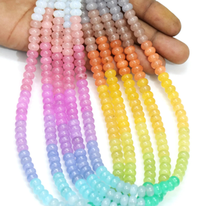 Magnifiques perles de quartz de couleur arc-en-ciel, forme ronde, lisses, 7-8 mm, perles de pierres précieuses de quartz multicolores, qualité AAA - Product Image 6