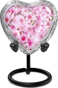 Galaxy Design Petite urne souvenir en forme de coeur en aluminium de style américain avec support en métal Fournitures funéraires en gros - Product Image 5