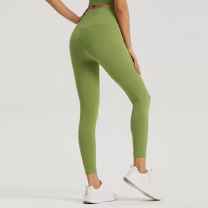 Fournisseur Leggings de yoga taille haute, solides, anti-roulement avec poche invisible, pour le levage des fesses, avec soutien d'échantillon personnalisé pour femmes - Product Image 4