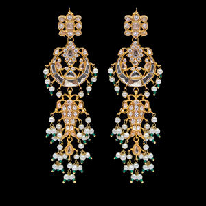 Women's Luxury Fashionable Mughli Necklace <b>Set</b> with Zircon Earrings <b>for</b> <b>Wedding</b> Parties and Engagements - Product Image 3