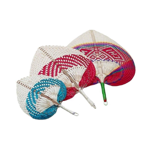 High Quality Natural Bamboo Wooden Palm Leaves Hand Fan Handmade Woven Cool Fan for Summer/ Bamboo Handfan Natural Handmade - Product Image 2