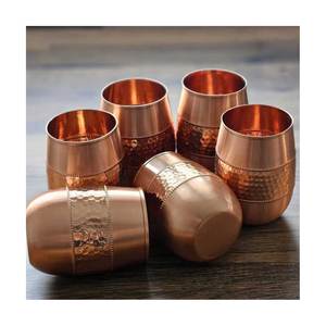 Juego de regalo de taza de cobre más vendido Taza de cobre 500Ml Hecho EN LA India con vaso de vidrio de cobre de alta calidad Sublimación en blanco Diy - Product Image 5