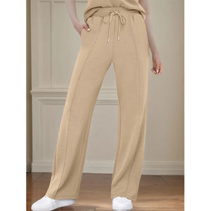 Ensemble de vêtements de détente d'été 2 pièces pour femmes débardeur court pantalon de survêtement à jambes larges survêtement tenues décontractées - Product Image 5