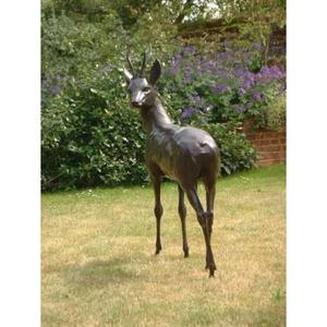 Escultura de Reno de bronce de pie de tamaño real, estatua de jardín, suministros de decoración al aire libre, artesanías, decoración de Navidad - Product Image 1