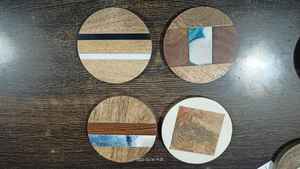 New design wooden coaster modern design home <b>bar</b> hotel use set of four round hottest selling coaster - Product Image 2