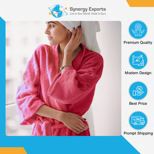Peignoir unisexe à séchage rapide avec ceintures 100% polyester polaire manches longues nouvelle conception nouvel arrivage - Product Image 4