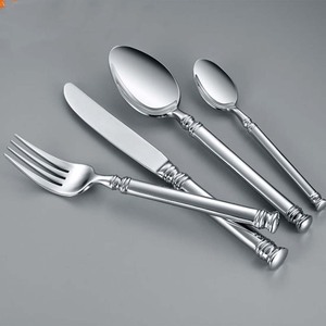 Fourchette Cuillère Doublure Plate Poignée Vaisselle En Acier Inoxydable Argent Plaqué Argenterie Cuillère et Fourchette Ensemble - Product Image 6