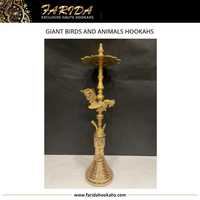 Cachimbas Farida de Lujo con Diseño Único, Cachimba Gigante Egipcia de Latón Macizo con Forma de Aves y Animales, 85-100cm, Florero de Vidrio, Shisha para Fumar, Edición Limitada
